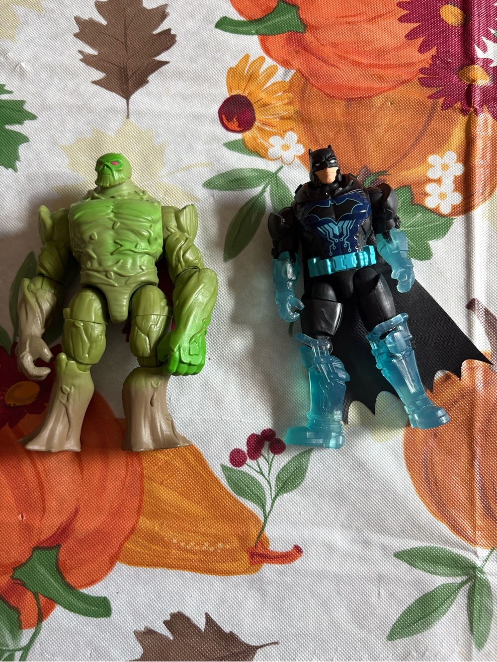 Batman Action Figure with Blue Accents and swamp thing Figure Set 4in